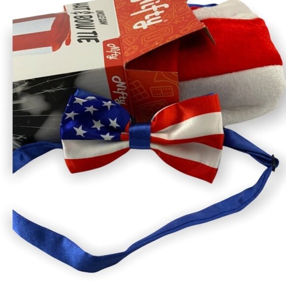 Uncle Sam Top Hat and Bow Tie Set Patriotic 4Th of July Flag Apparel - Picture 3 of 10